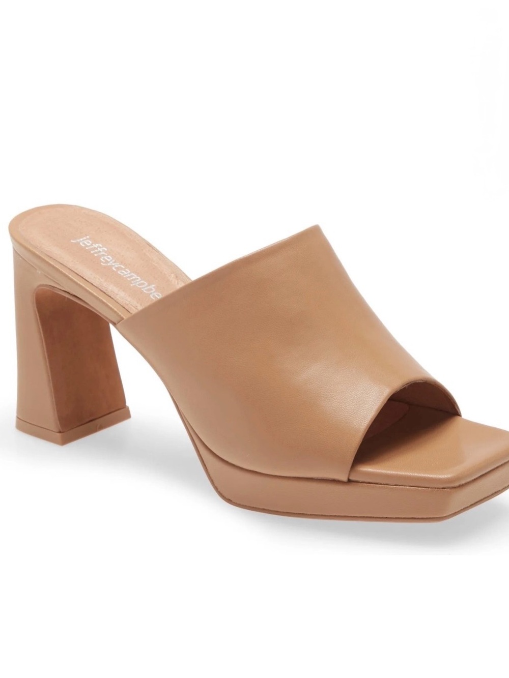 Jeffrey Campbell Caviar Platform Block Heel Sandal Mule Dark Nude Women’s 9